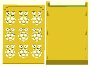 Pi case with logos in top