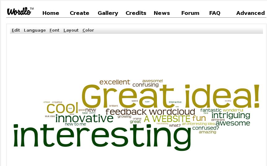 Demo Word Cloud in Wordle