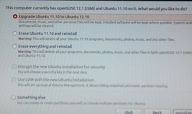 Installing Ubuntu - choices