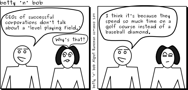 cartoon: level playing field