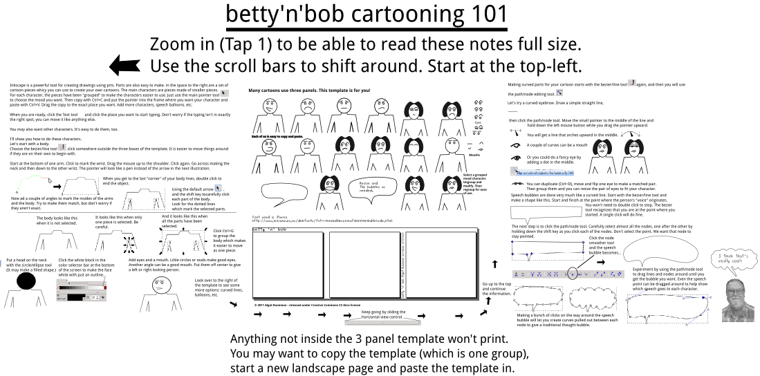 cartoon template with instructions