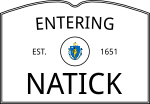 clipart: Entering Natick Sign