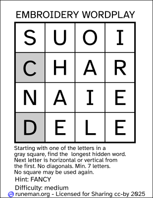 embroidery word search
