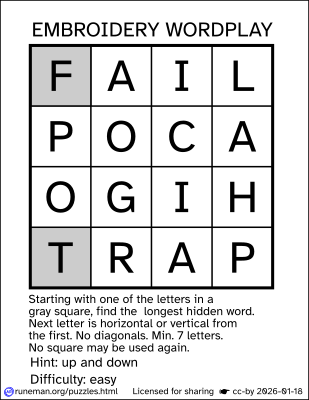 embroidery word search