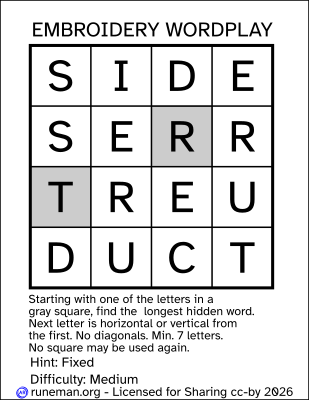 embroidery word search