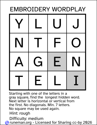 embroidery word search