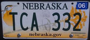 Nebraska License Plate