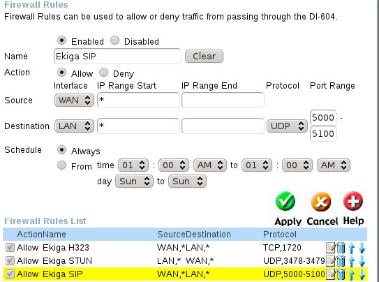 Dlink port settings