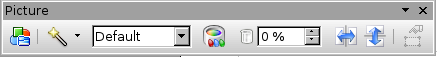 Floating toolbar of picture controls image: picture controls